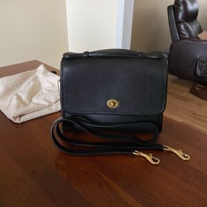 Vintage Coach Black Court Shoulder Bag